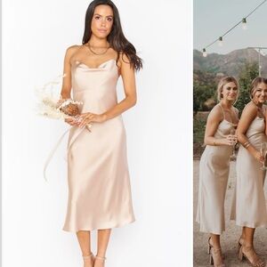 Show Me Your Mumu Verona Cowl Dress ~ Champagne Luxe Satin